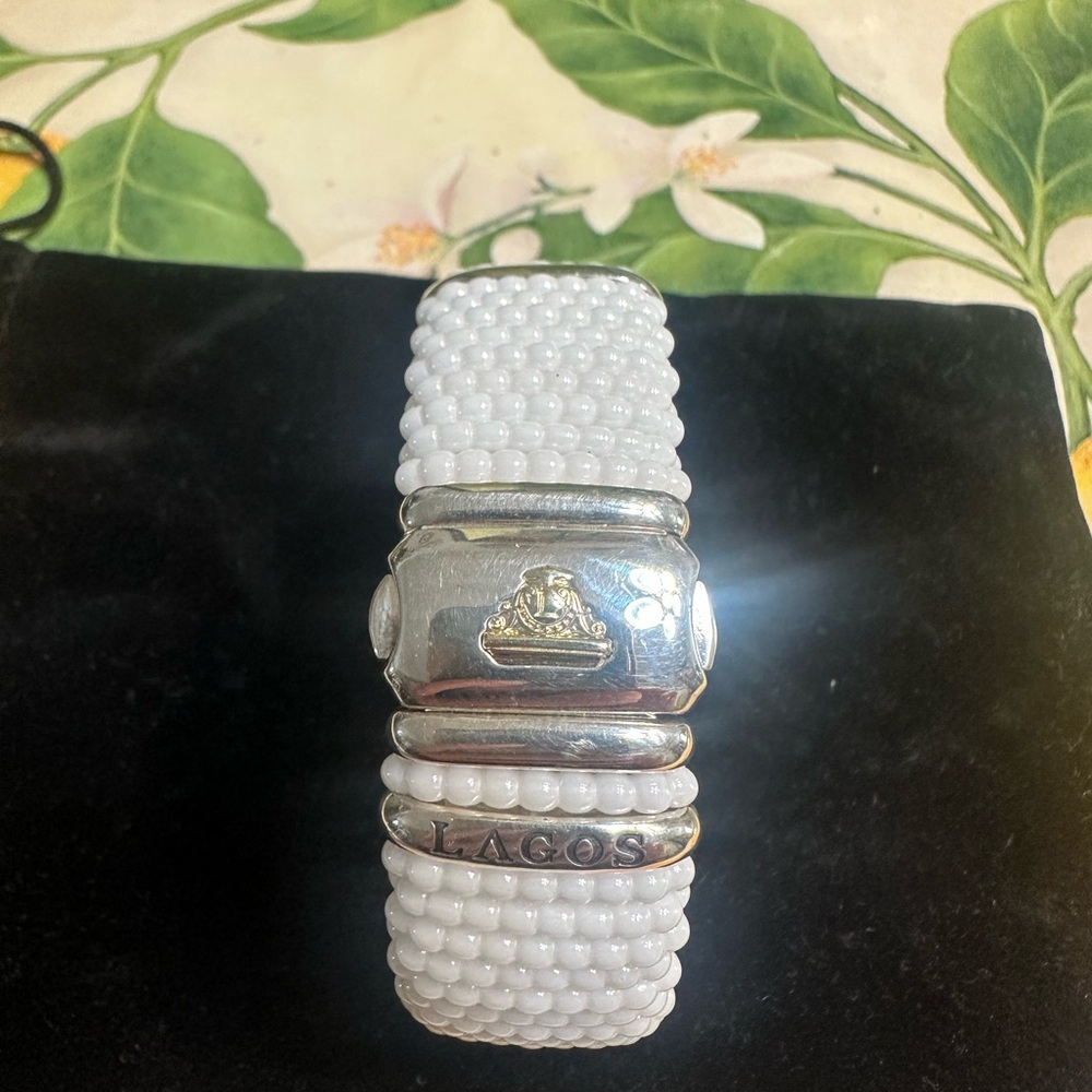 LAGOS Silver and White Beaded Bracelet